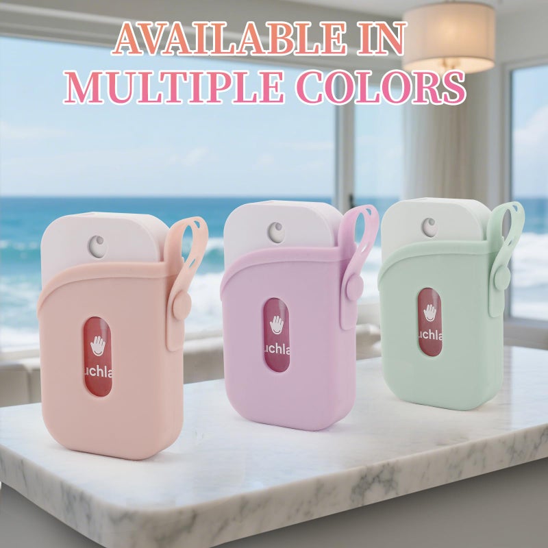 DATANSUN Silicone Case with Keychain for Touchland ?Easy to Clean??Adjustable Strap? Case for Power Mist and Glow Mist 1FL OZ., Pink - Image 3